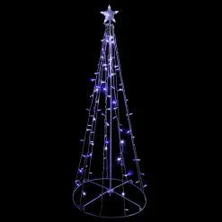 5' Blue And White Led Lighted Twinkling Show Cone Christmas Tree Outdoor Decor