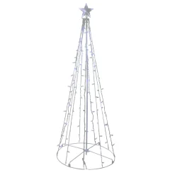 5' Blue And White Led Lighted Twinkling Show Cone Christmas Tree Outdoor Decor