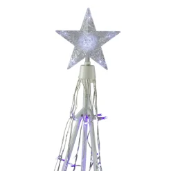 5' Blue And White Led Lighted Twinkling Show Cone Christmas Tree Outdoor Decor
