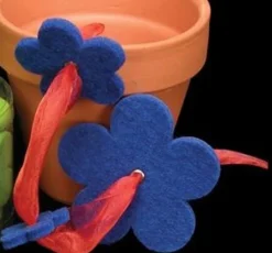 Blue Colored Felt Flower Christmas Special Assortment 8"