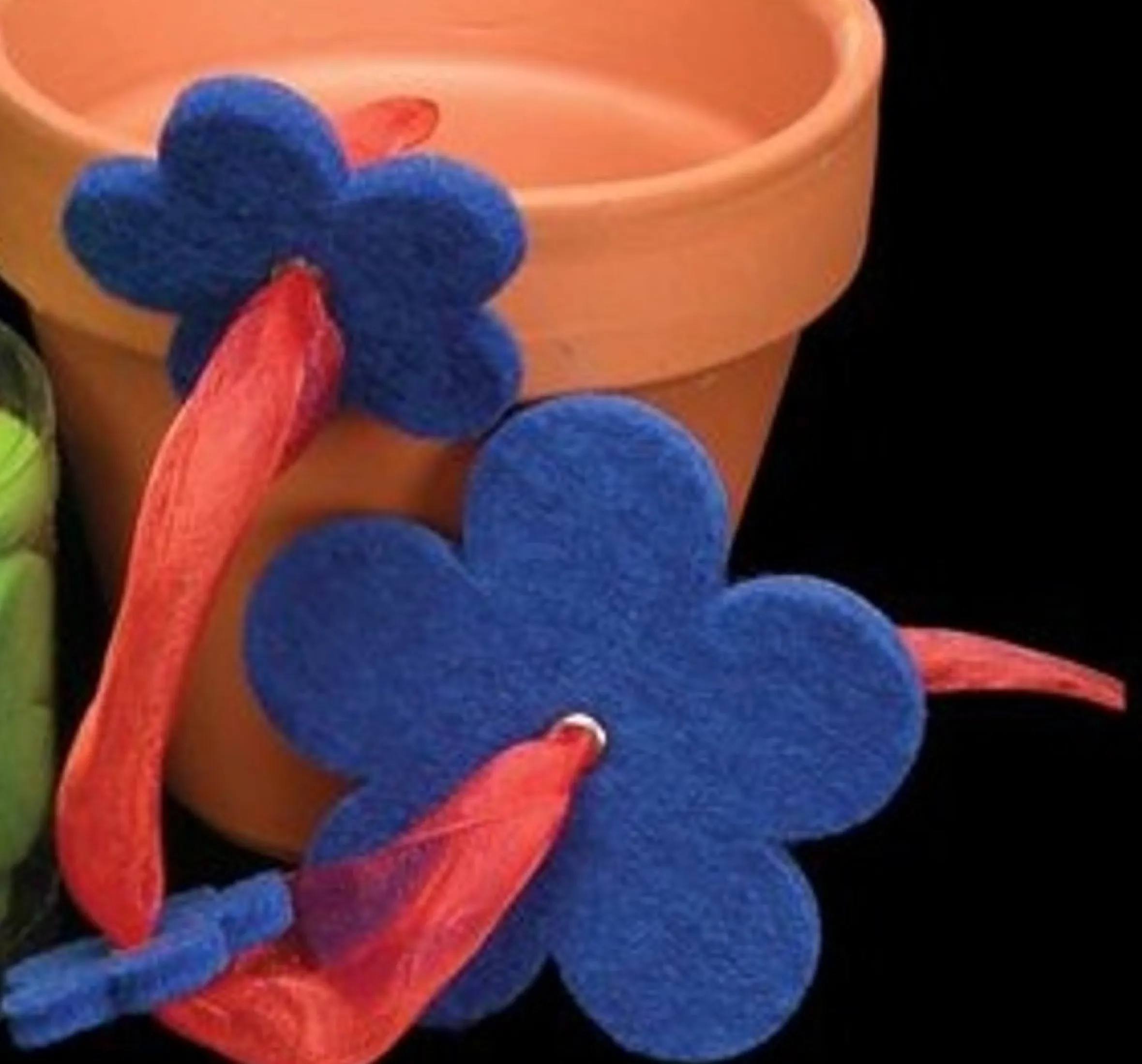 Blue Colored Felt Flower Christmas Special Assortment 8"