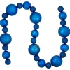 6' Blue Shatterproof Ball 3-Finish Christmas Garland