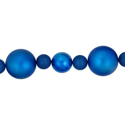 6' Blue Shatterproof Ball 3-Finish Christmas Garland