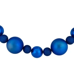 6' Blue Shatterproof Ball 3-Finish Christmas Garland