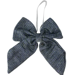 5.25" Blue Small Double Loop Christmas Bow Wall Decor