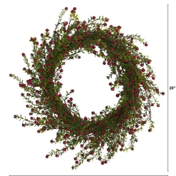 Boxwood And Berry Artificial Christmas Wreath, 20-Inch, Unlit