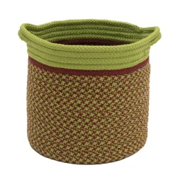 14" Braided Houndstooth Christmas Storage Basket