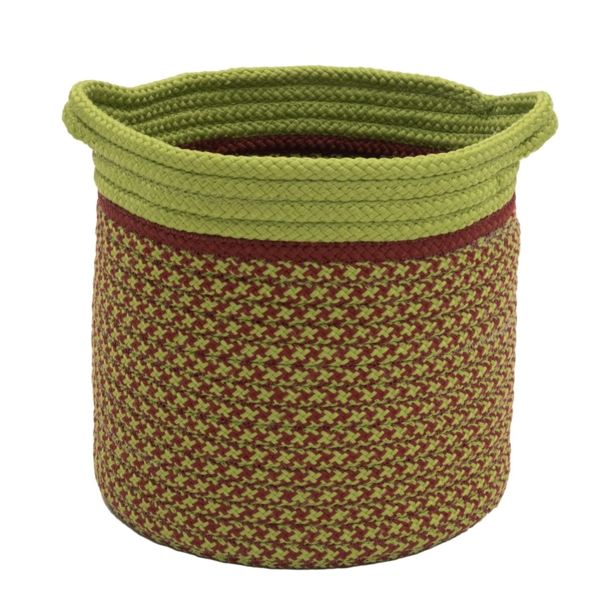 14" Braided Houndstooth Christmas Storage Basket