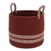 16" Braided Striped Christmas Storage Basket