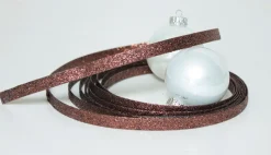 Bronze Glittered Christmas Craft Ribbon 1" X 15 Yards