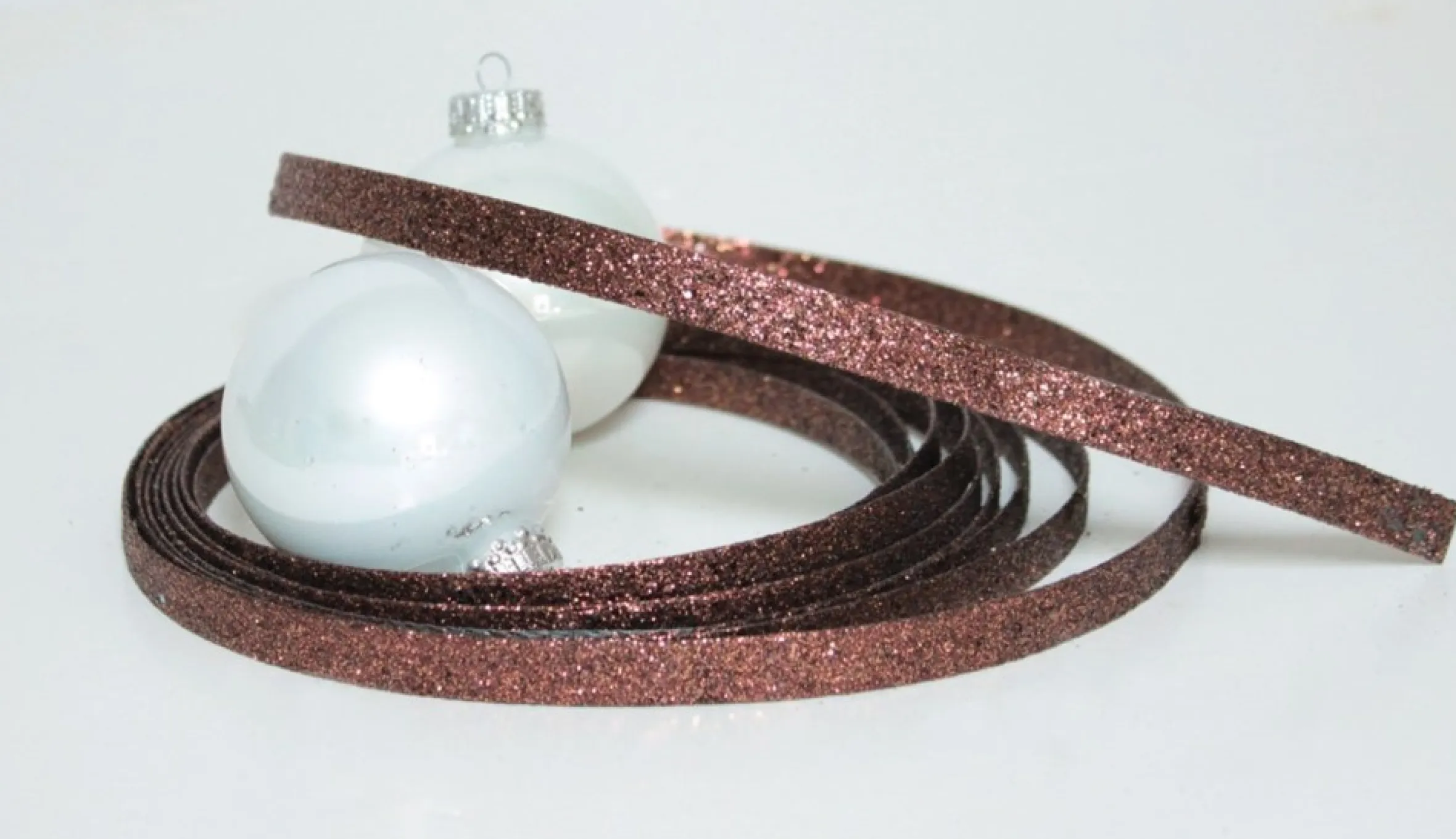 Bronze Glittered Christmas Craft Ribbon 1" X 15 Yards