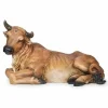 7.75" Brown And Black Sitting Ox Nativity Tabletop Figurine