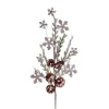 28" Brown And Green Artificial Christmas Cedar Spray With Snowflakes And Pine Cones