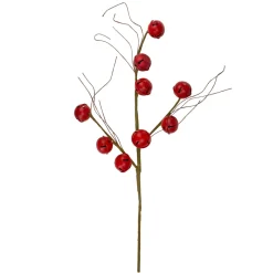 31" Brown And Red Jingle Bells With Star Cut-Outs Twig Artificial Christmas Spray