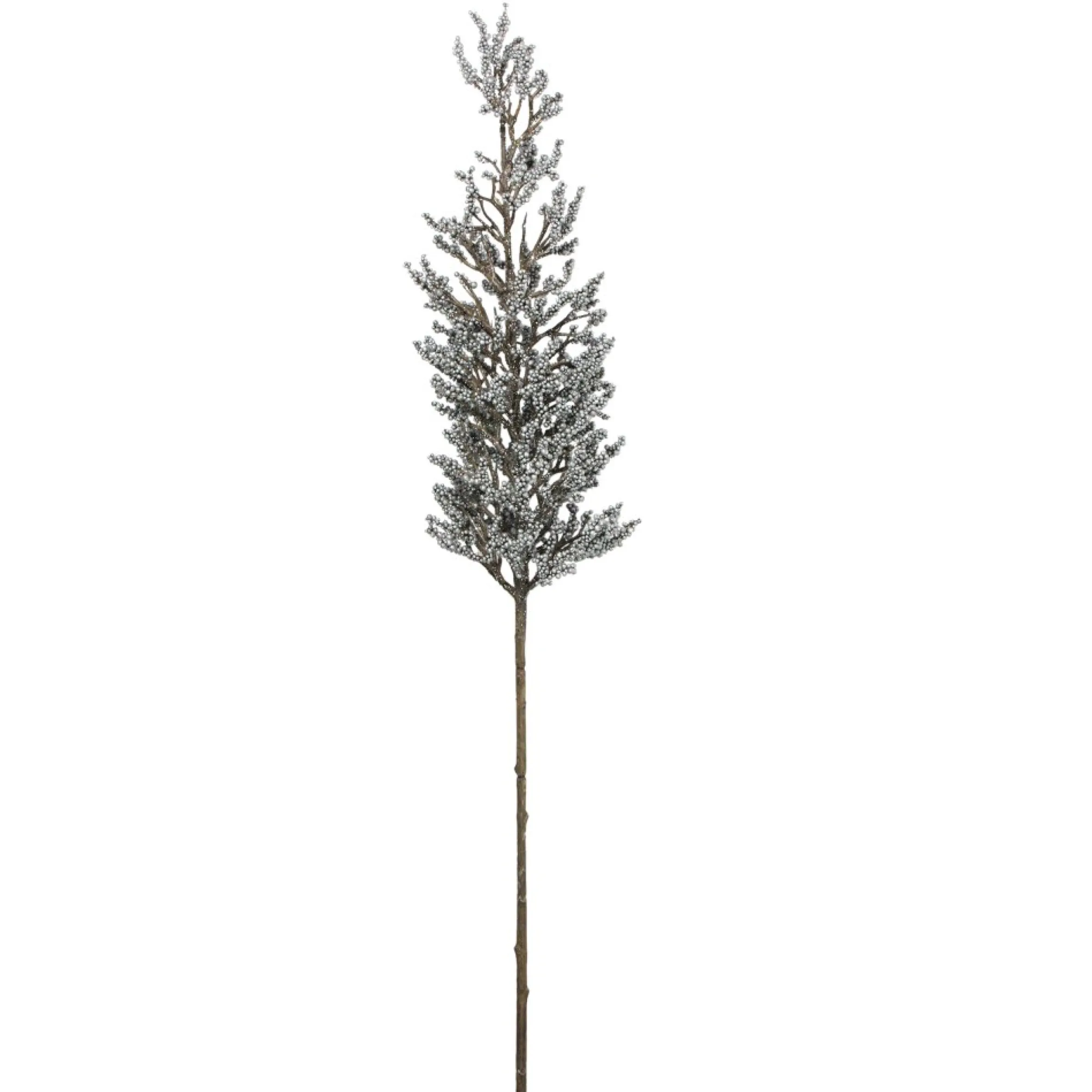 39" Brown And Silver Glittered Artificial Pine Spring Christmas Branch Spray