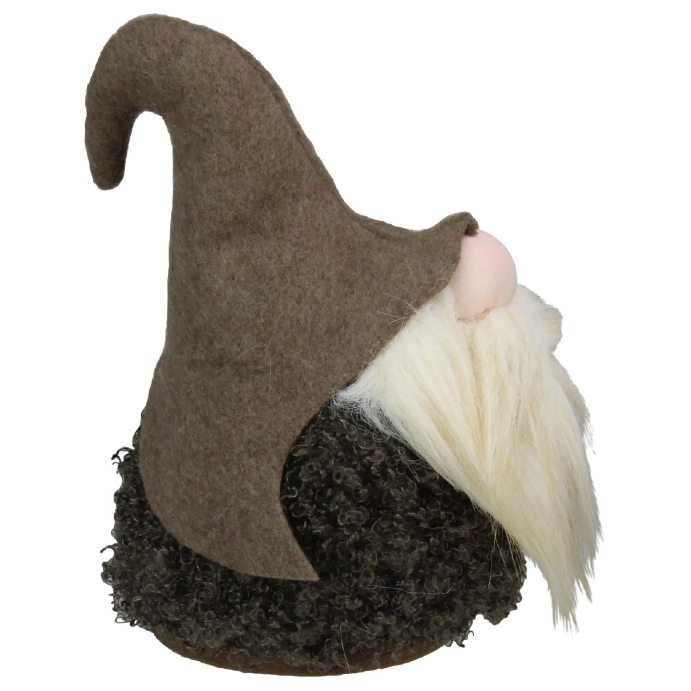 8" Brown And White Big Nose Gnome Santa Christmas Decor