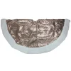 47" Brown And White Paillette Sequins Round Christmas Tree Skirt