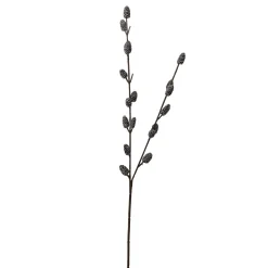 27" Brown And White Snowy Pine Cones Christmas Spray