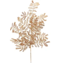 28" Brown Glittered Mimosa Tree Leaf Autumn Spray