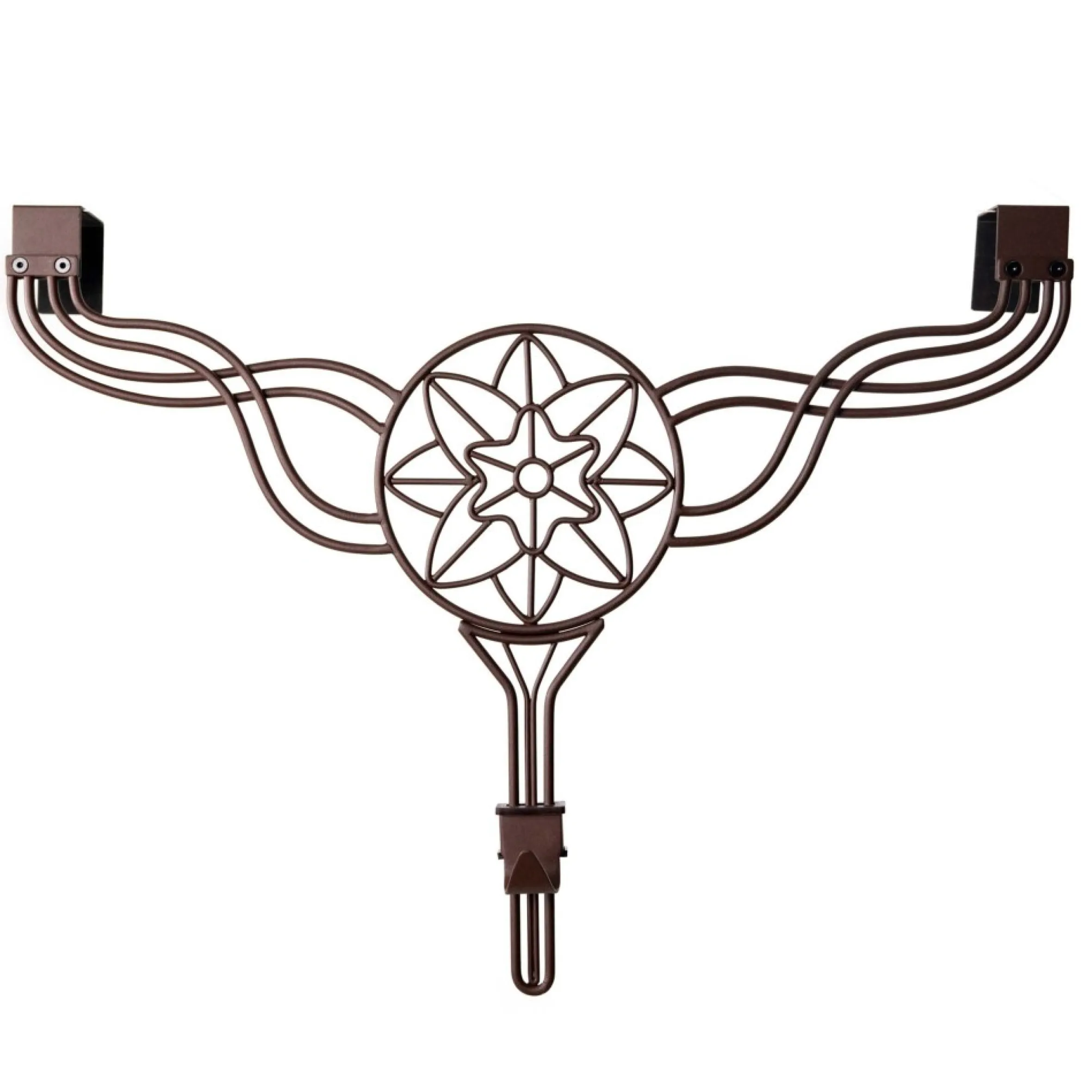 24" Brown Iron Flower Style Adjustable Wreath Hanger