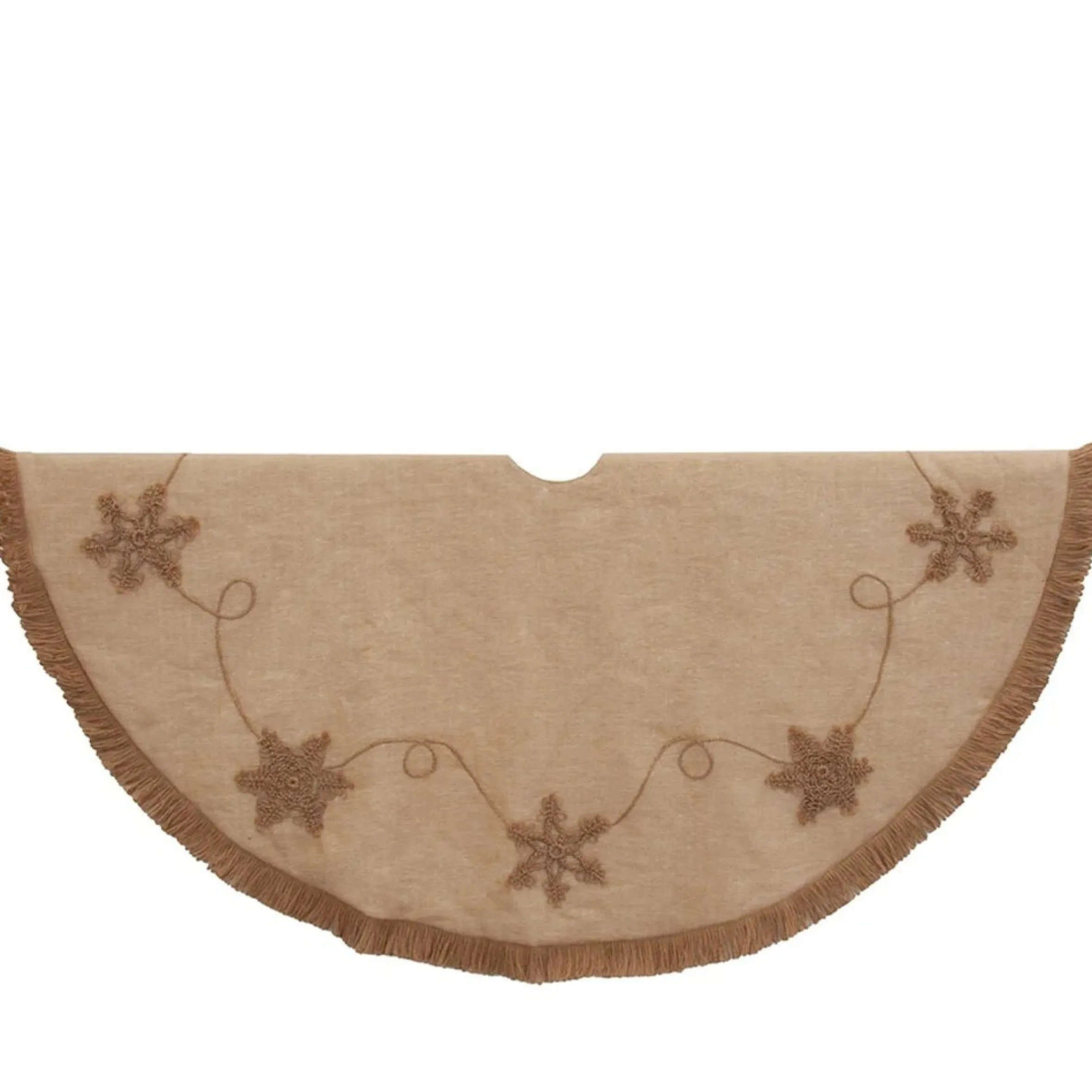 54" Brown Macrame Snowflake Christmas Tree Skirt
