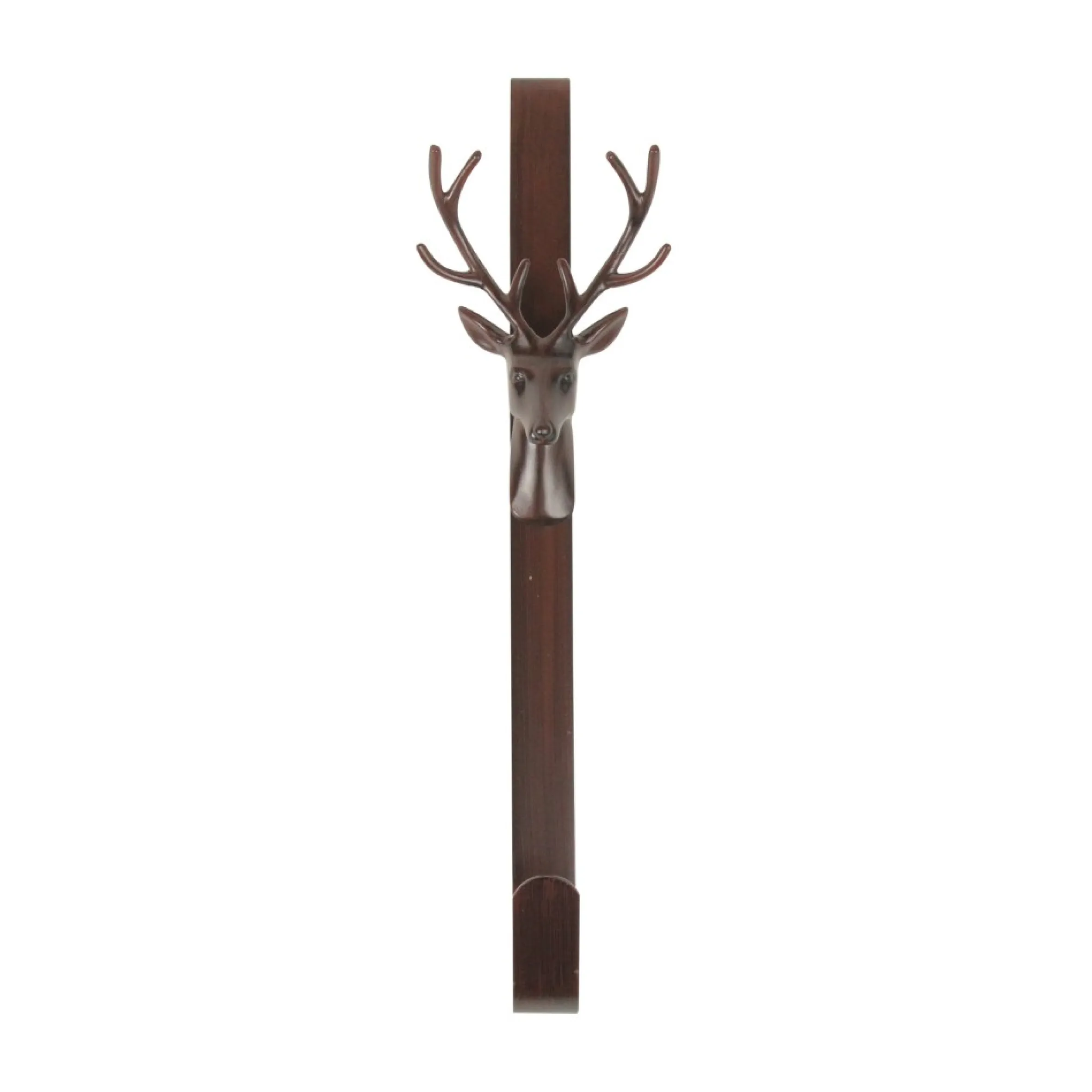 15.25" Brown Rustic Deer Over The Door Christmas Wreath Hanger