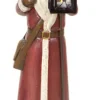 20" Brown Santa Claus Tabletop Figurine With Christmas Tree And Votive Candle Holder