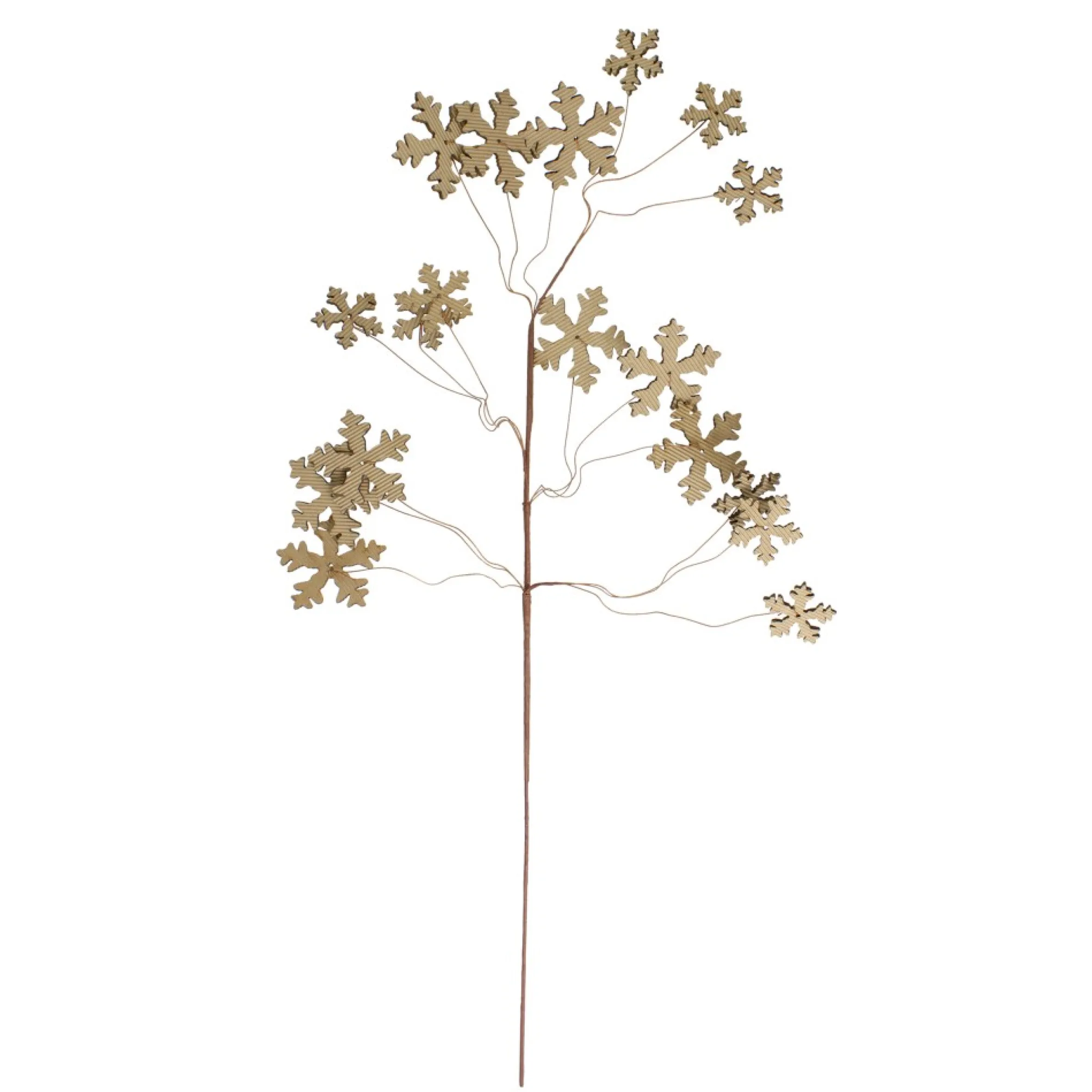 28" Brown Tree Shaped Cut Out Snowflake Artificial Christmas Spray