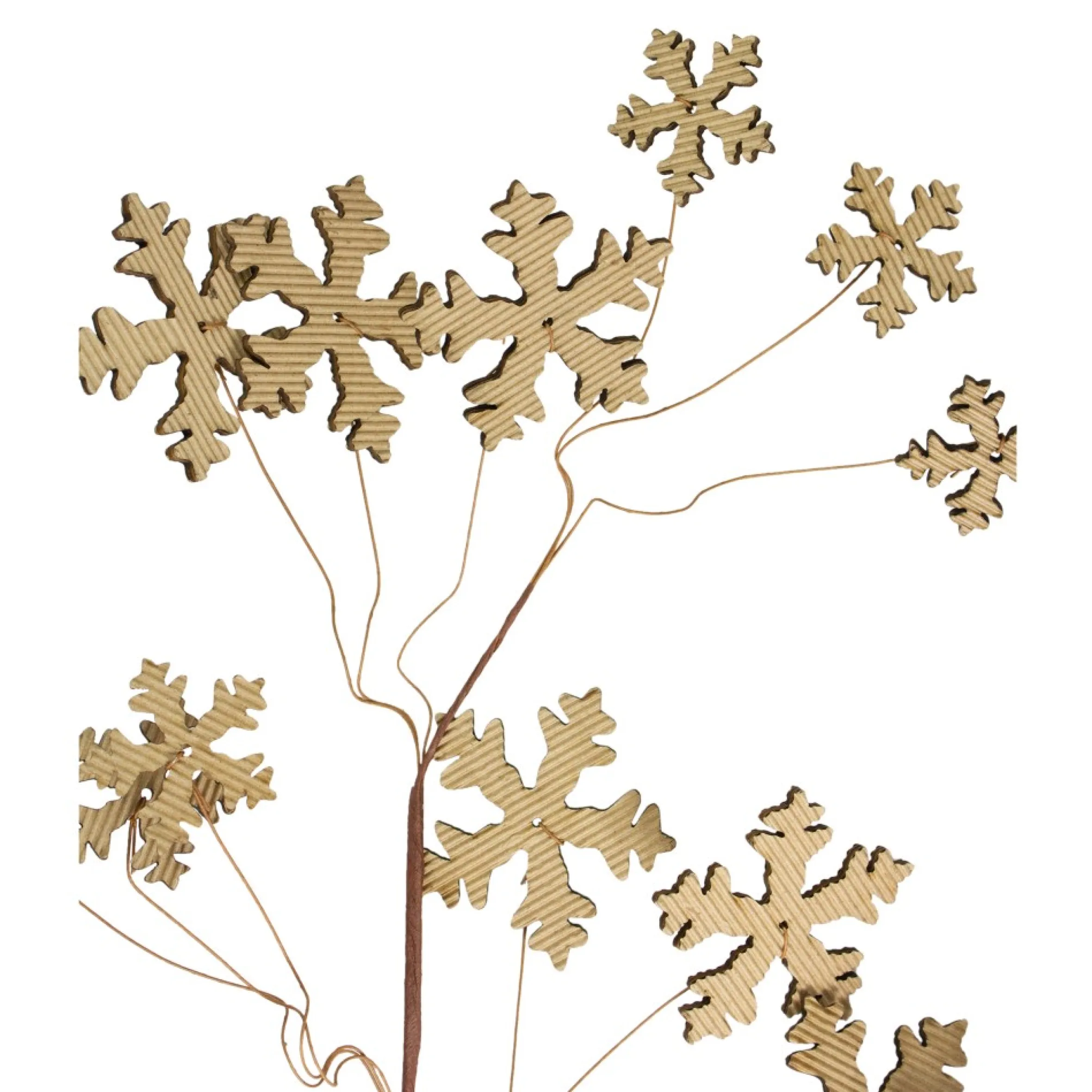28" Brown Tree Shaped Cut Out Snowflake Artificial Christmas Spray