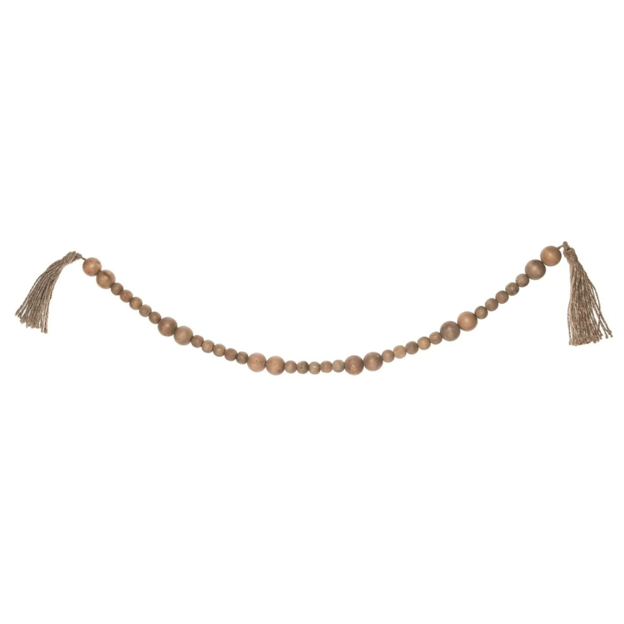 40" Brown Wooden Beaded Christmas Garland
