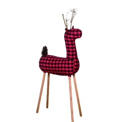 42" Buffalo Check Reindeer Christmas Plush Figurine