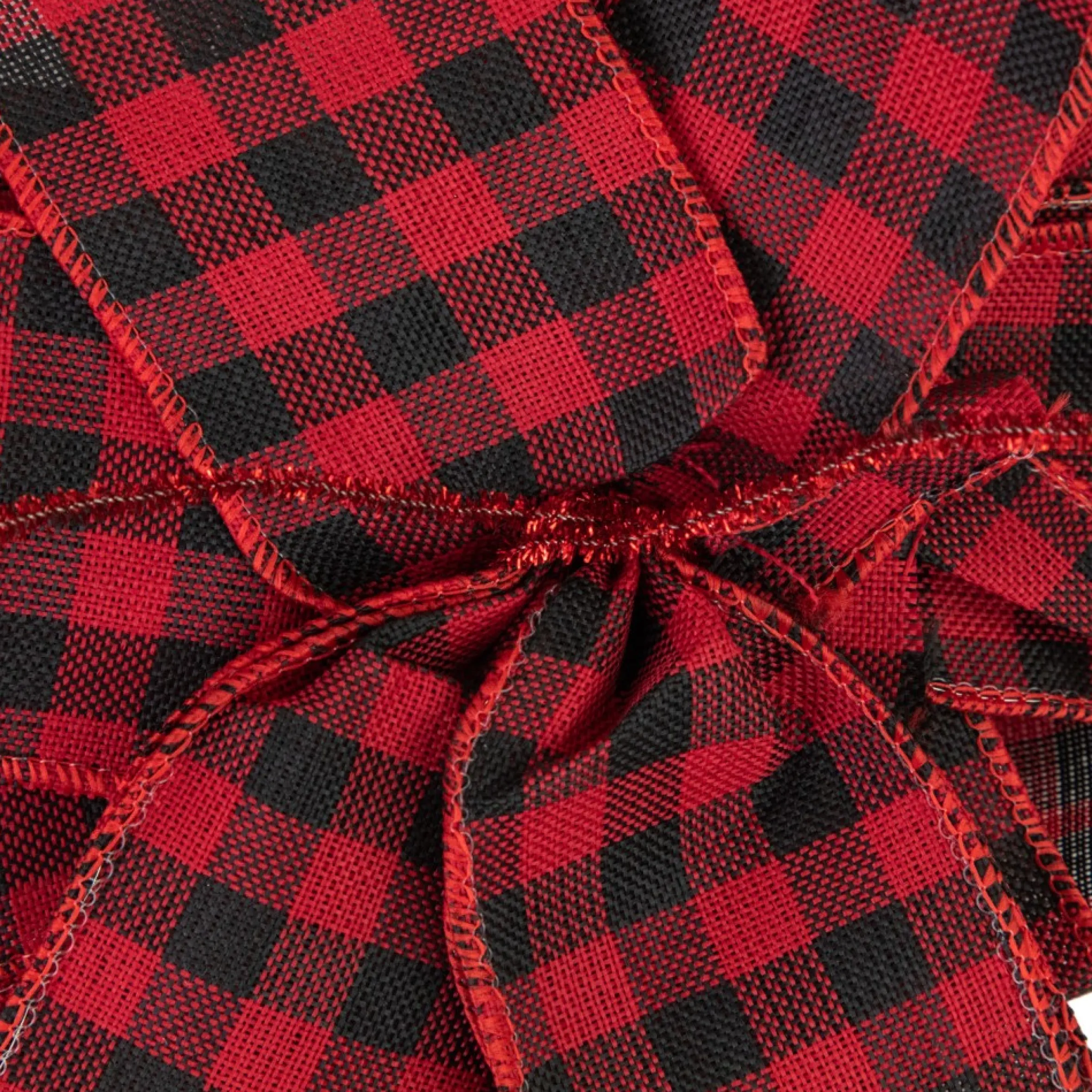 19" Buffalo Plaid Print 14 Loop Christmas Bow Tree Topper