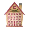 15" Burgundy Advent Calendar House Tabletop Christmas Decoration