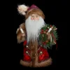 10" Burgundy And Brown Santa Claus Lighted Christmas Tree Topper - Clear Lights