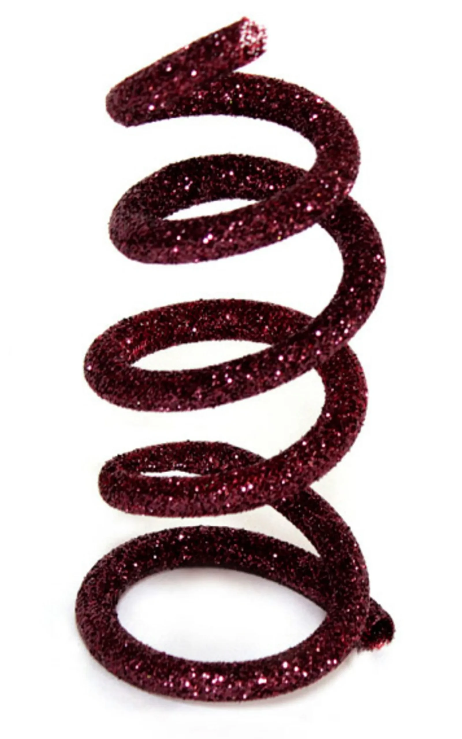 30' Burgundy Glitter Enchanted Forest Wired Tube Artificial Christmas Garland - Unlit