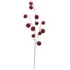 31" Burgundy Red Pom Pom Artificial Christmas Spray