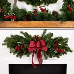 32" Canadian Pine Artificial Christmas Door Swag - Unlit