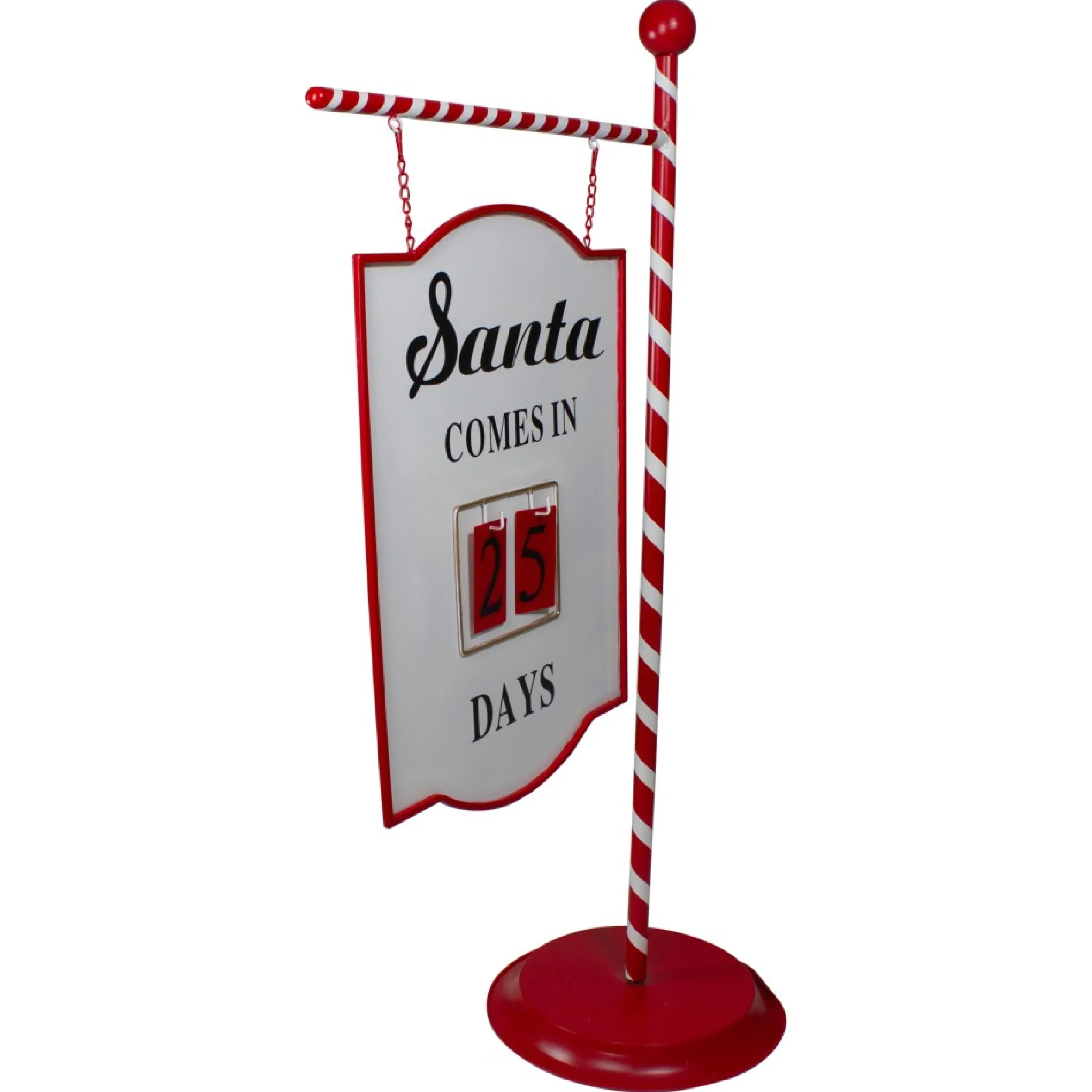 53" Candy Cane Striped Countdown To Christmas Display Sign