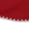 26" Cardinal Red And White Shell Stitching Mini Christmas Tree Skirt