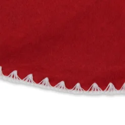 26" Cardinal Red And White Shell Stitching Mini Christmas Tree Skirt