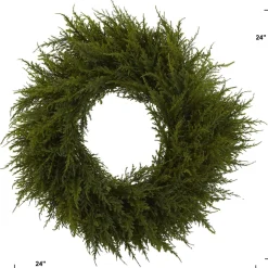 Cedar Artificial Christmas Wreath, 24-Inch, Unlit