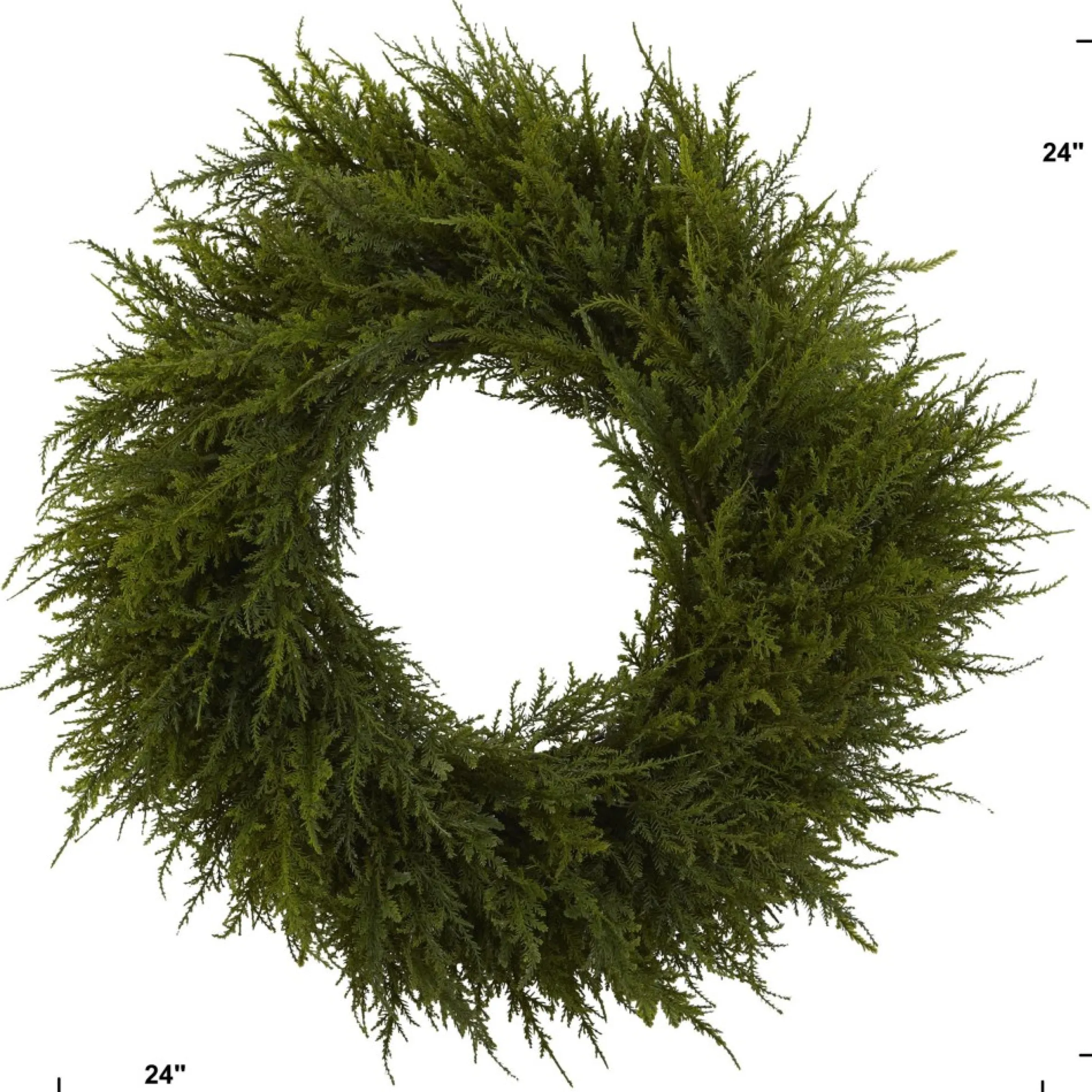 Cedar Artificial Christmas Wreath, 24-Inch, Unlit