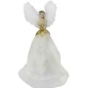 10" Champagne And White Angel Christmas Tree Topper, Unlit