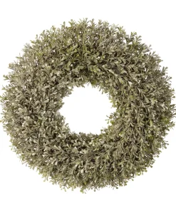 Champagne Boxwood Artificial Wreath, 20-Inch, Unlit