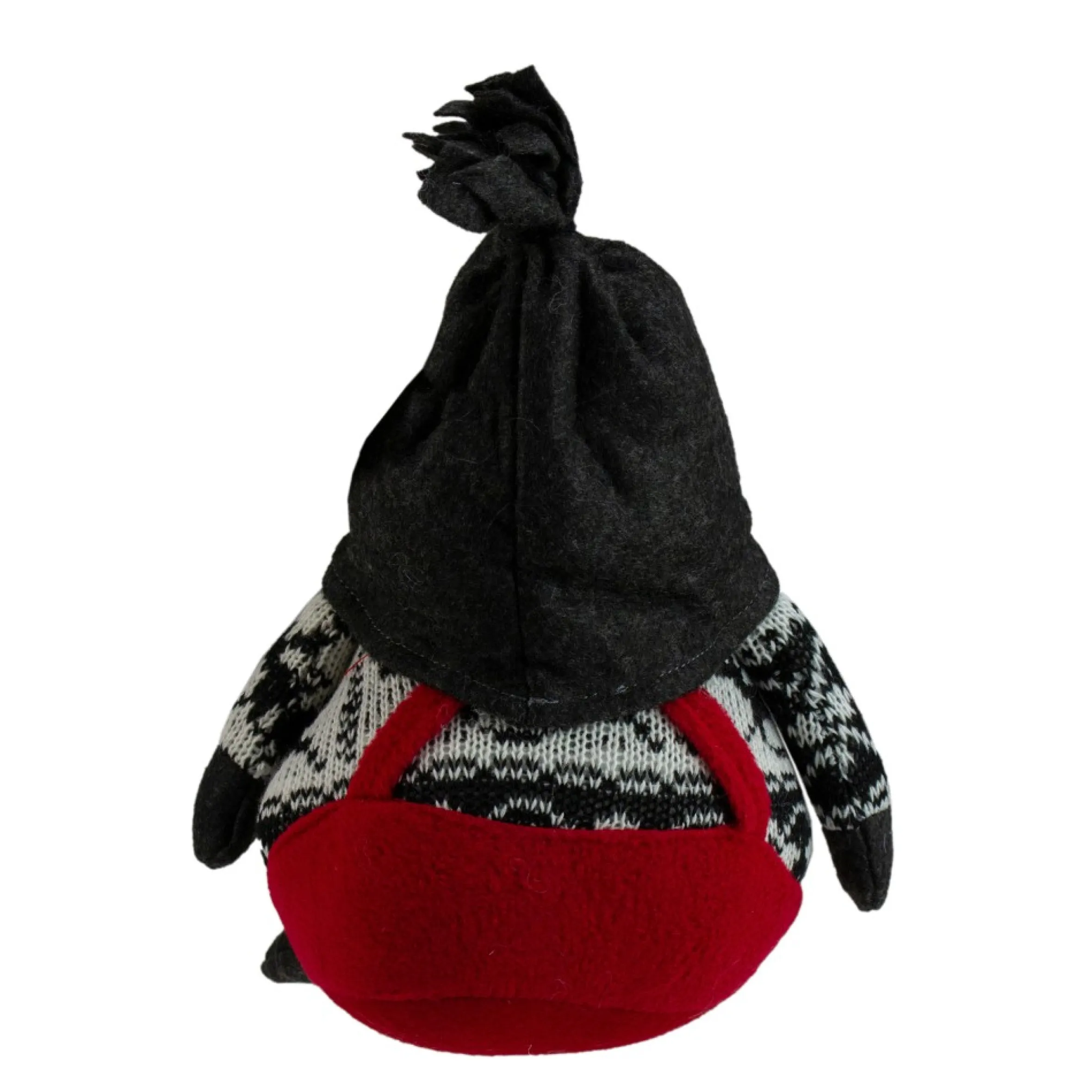 9.5" Charcoal Gray And Red Happy Smiling Gnome Christmas Tabletop Decor