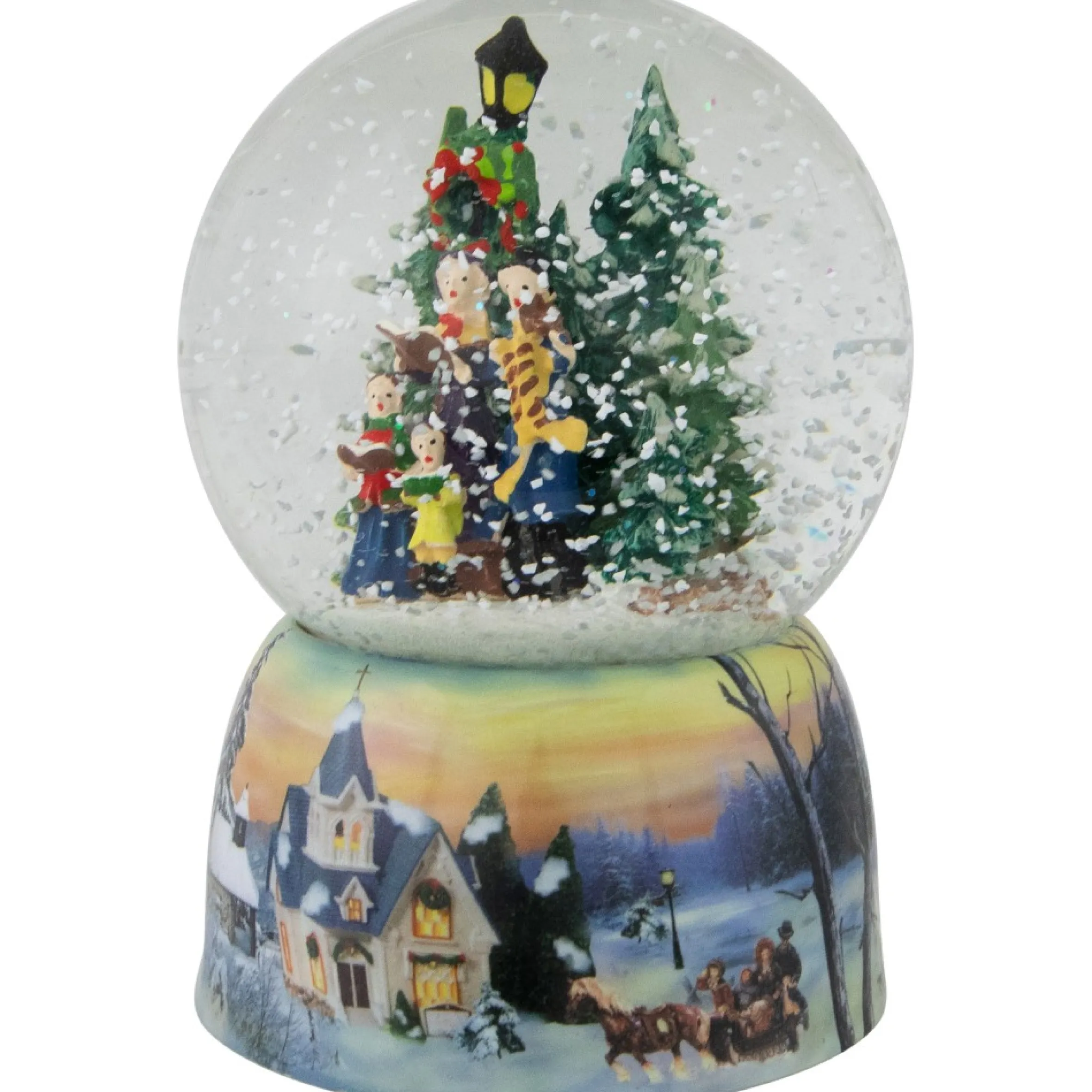 6" Christmas Carolers Winter Scene Musical Snow Globe