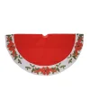 48" Christmas Traditions Red With White Mistletoe Border Christmas Tree Skirt