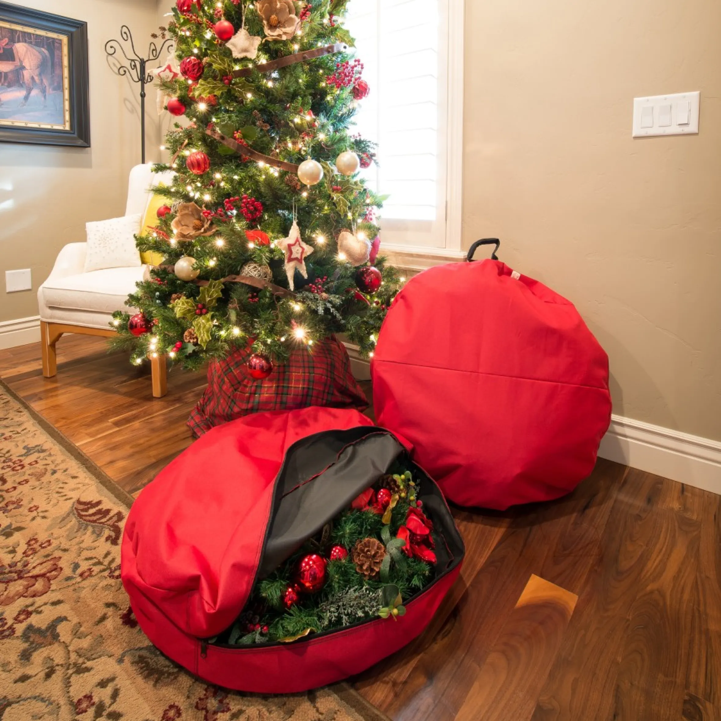 30" Christmas Wreath Direct Suspended Hanging Protective Storage Bag