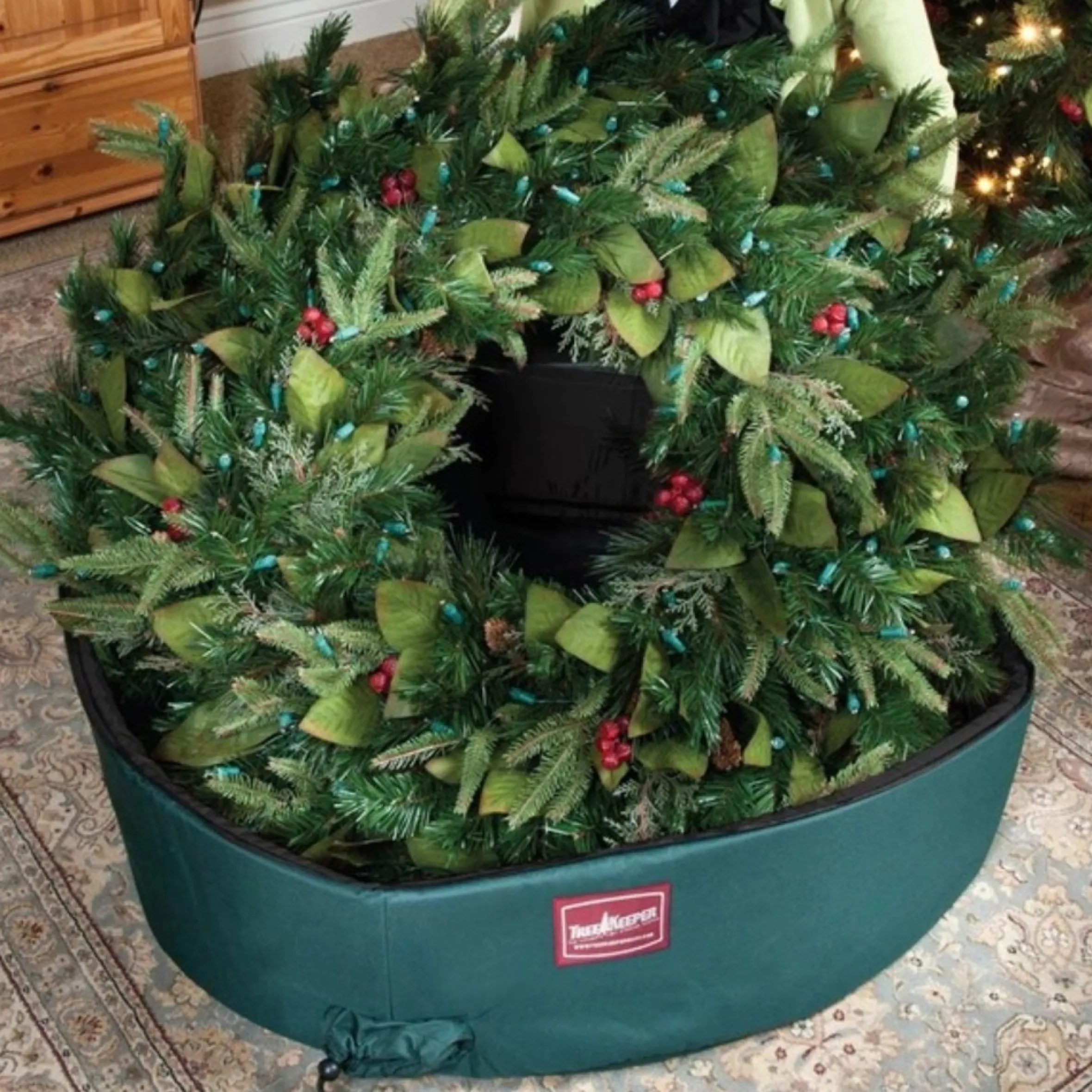 36" Christmas Wreath Protective Storage Bag With Removable Direct Suspend Handle