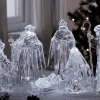 10.75" Clear Led Lighted Large Six-Piece Nativity Set Decor